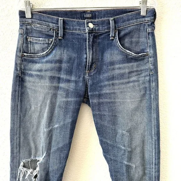 $298 AGold E Isabel Distressed Jeans Slim Jeans Size 27 - Picture 3 of 9